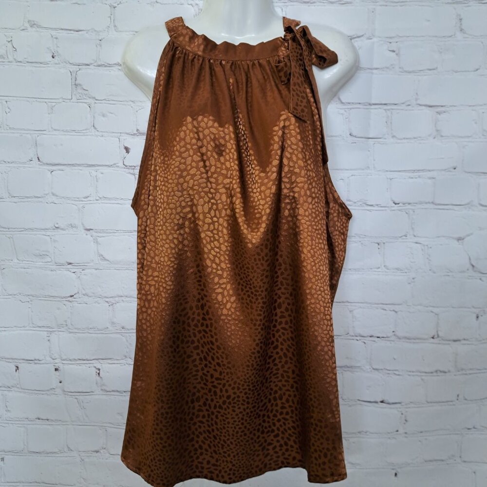 BTFBM Leopard Print Satin Halter Flowy Top Size XXL